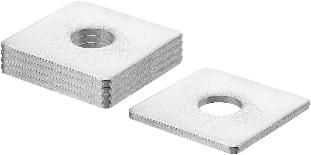 Vierkante sluitringen, M18 x 60 x 60 x 3 mm, 304 roestvrij staal, afdichtringen, zilverwit, vierkante schijven, platte sluitringen voor schroeven, moeren, schroefdraadstang