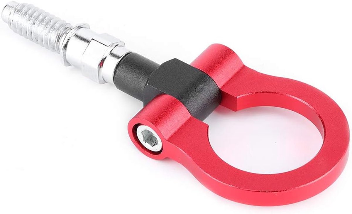 Trekhaak, universele auto auto aanhanger aluminium trekhaak vooraan sleepoog (rood)