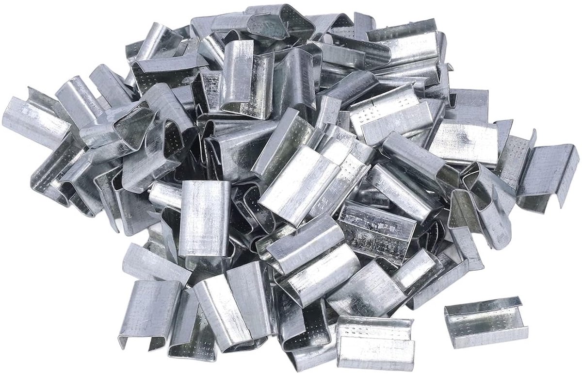 200 Stuks Metalen Bandafdichtingen Banding Clips, Gegalvaniseerd Staal Zware Open Seals Banding Clip voor Polyester Banding