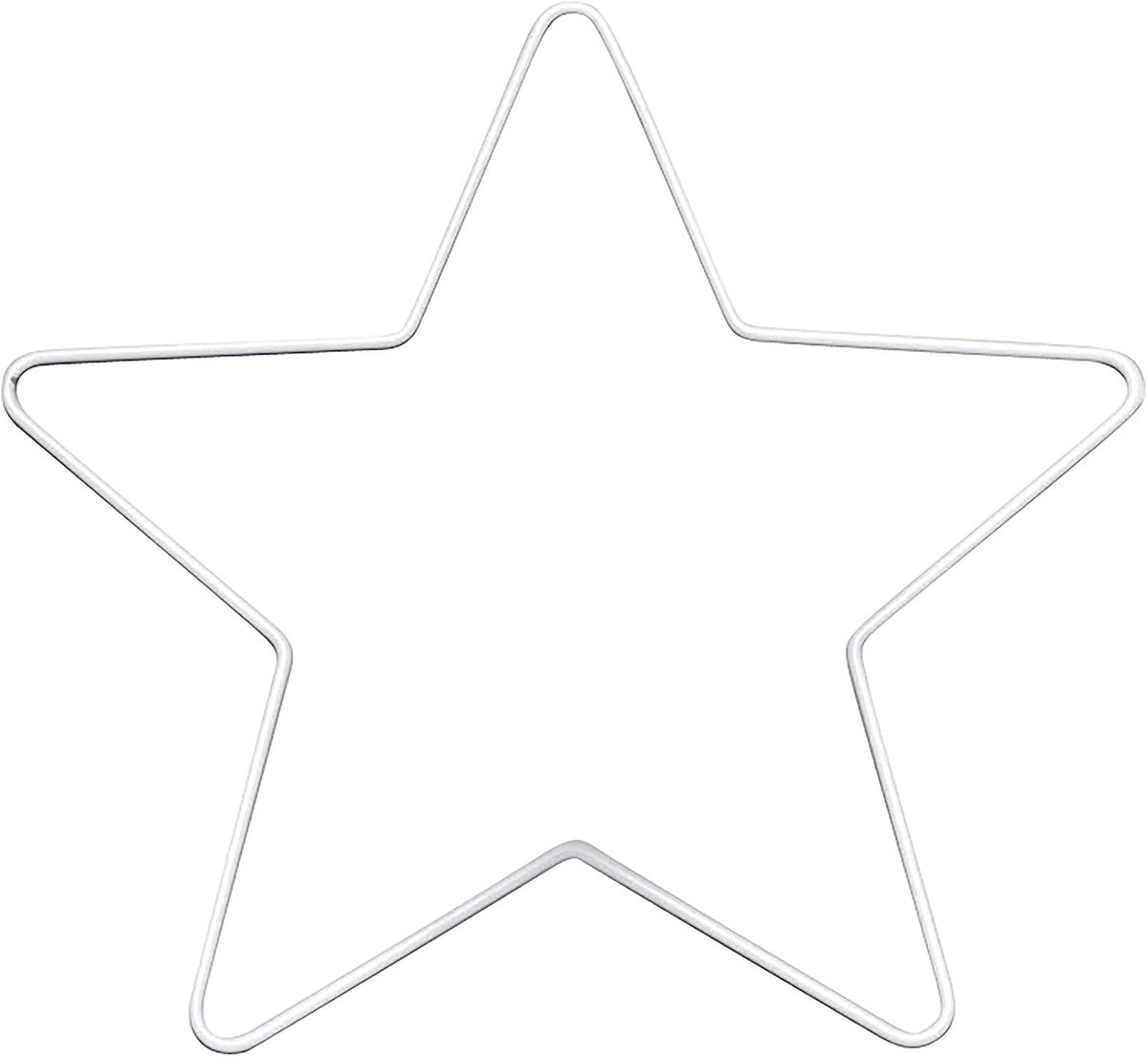 6 1294 411 - metalen frame ster om te knutselen ca. 25 cm, gecoat in wit, ideaal voor dromenvangers, macramé, wanddecoratie en bloemisterij