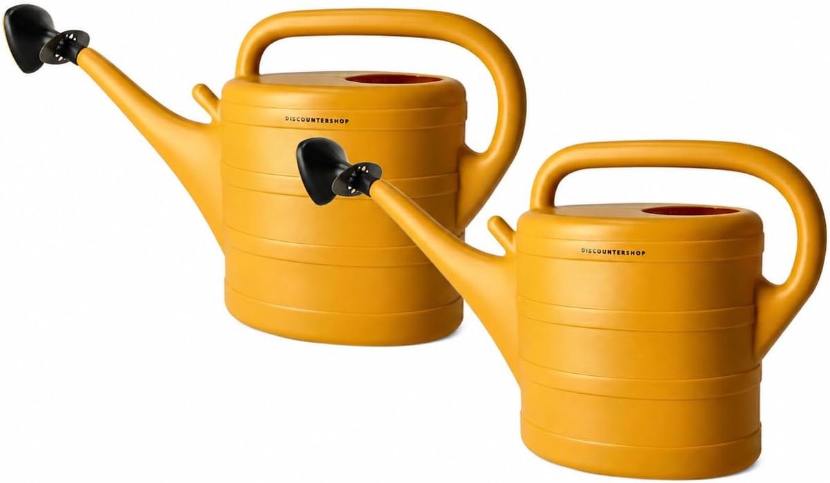 Gieter 10 liter set van 2 - gele gieters met afneembare sproeikop - ideaal voor planten en bloemen - SnelShoppen