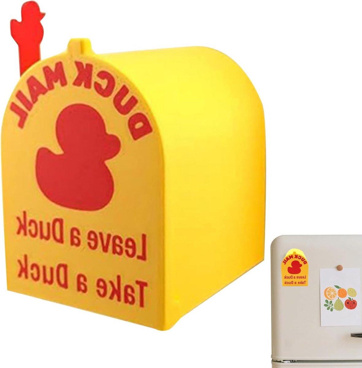 Brievenbus Magneet - Eend Decoratie - Post Beschermen - Weerbestendig Ontwerp - 82 cm - Geel