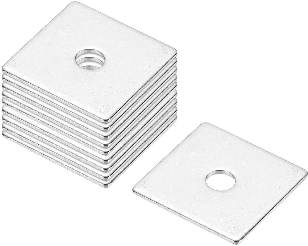 Vierkante sluitringen, 36 stuks vierkante plaatonderlegringen vierkante steunring lagerplaat 304 roestvrij stalen boutafdichting