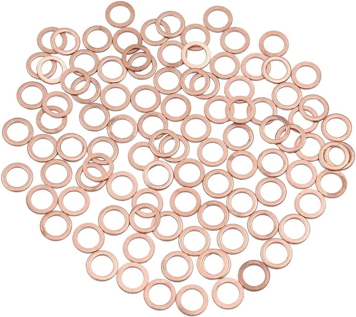 Sourcing map 100st 8mm Dia Interne sluitring koper afdichting