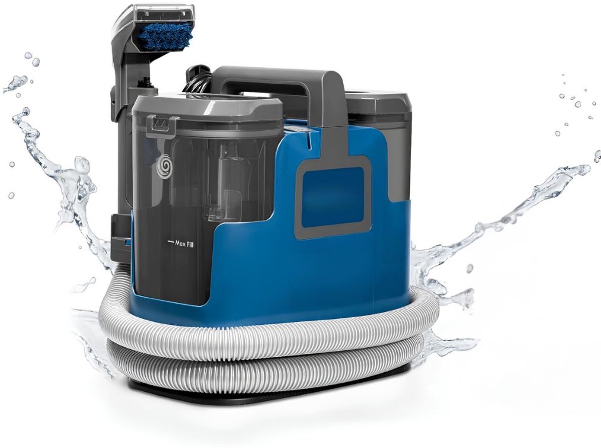 VALI® Vlekkenreiniger - Dubbele Watertanks - Draagbare Wasstofzuiger - Blauw - 34cm x 23cm x 36cm