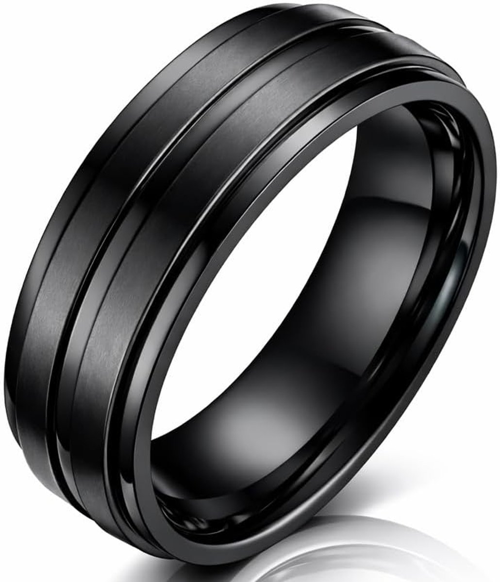 Heren ring Zwart 8mm-16mm