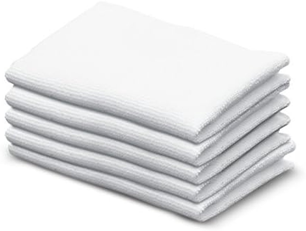 Stoomreiniger Doeken - Microvezel Pads - Hygiënisch Schoonmaken - Set van 5 stuks - Universeel Formaat - Wit