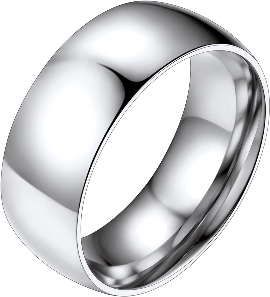 Ring in roestvrij staal/goud geplaatst voor mannen vrouwen, eenvoudige ring alliantie van 2mm/4mm/6mm/8mm - maat 47/49/52/54/57/59/62/64/67/69