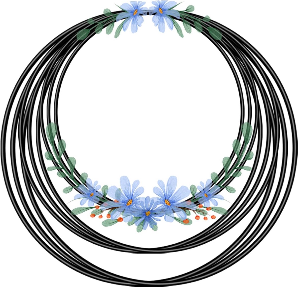9 stuks zwarte ronde metalen knutselringen, 20/25/30 cm decoratieve macramé hoepel, multifunctionele bruiloftskransringen, doe-het-zelf dromenvangers, wandhanger, ambachten voor verjaardagsfeest,