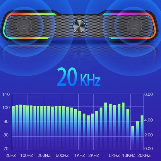Soundbar met Subwoofer - Draadloze Speaker - Muziek Luisteren - 3D Surround Geluid - 2.0 Kanalen - Zwart — afbeelding 5