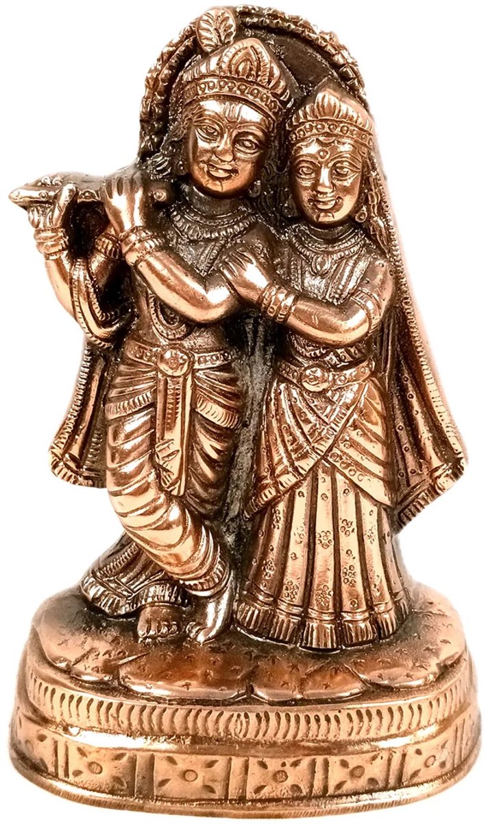 N3 Collecties Radha Krishna-beeldje van metaallegering - 25,5 cm