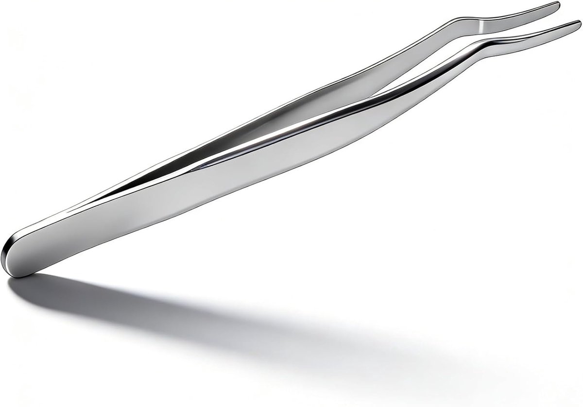 Tweezer Roestvrij Staal Wimperverlenging Extra Clip Gebogen Tip Wimperpincet (Schuren (zakje plakken))