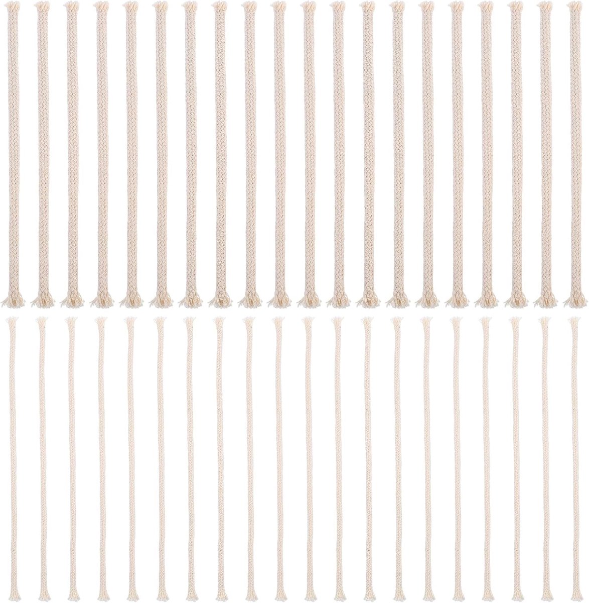 Lonten voor olielampen, 3 mm en 6 mm, ronde gevlochten kaarslont, vervanging lamplont, 20 cm lang, kaarslonten voor doe-het-zelf petroleumlantaarns, accessoires, petroleumlamp