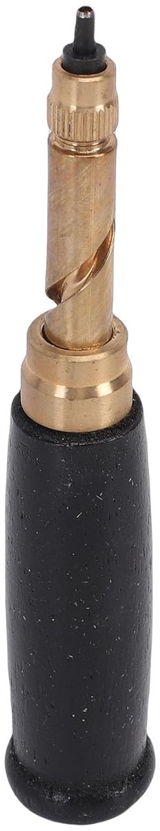 Ponsset van Leer, Handperforatieset met 6 Puntmaten Houten Handvat voor Het Naaien van Leerambachten, de Inhoud van de Verpakking Omvat een Perforator, 6 Punten, een