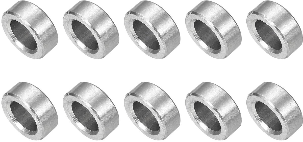 10 Stuks Dijthulzen Afstandhouders Roestvrij Staal, 6mm ID x 10mm OD x 4mmL 304 Roestvrij Staal Ronde Afstandhouders zonder Draad Zuilen voor Schroeven 1/4" of M6