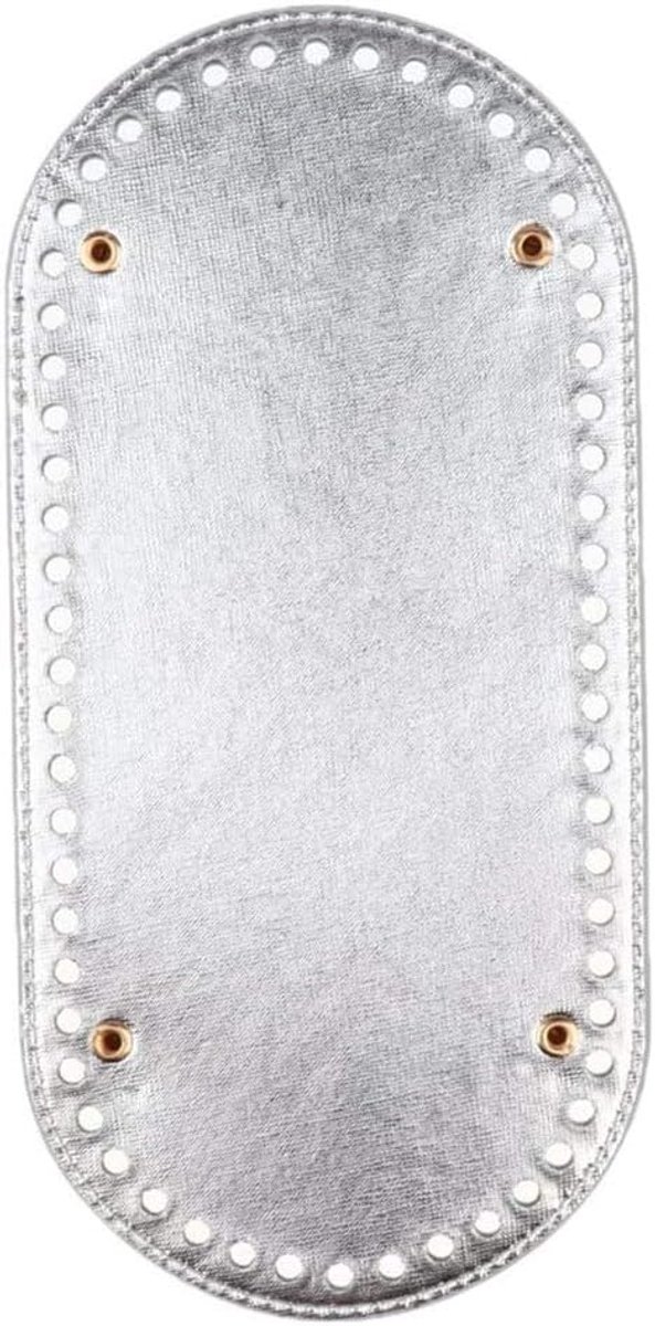 Breien Gehaakte Tassen Pu Lederen Handtas Bottom Shaper Pad Weven Tassen Voor Handgemaakte Diy Tas Accessoires 25X12X0.4Cm Zilver