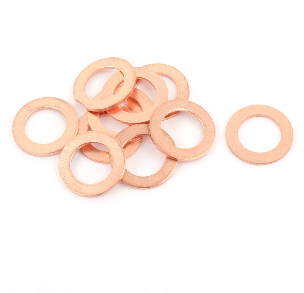 Sourcing kaart 10 stks 10mm x 16mm x 1mm Platte Ring Koper Crush Wasmachine Afdichting Pakking Bevestiging