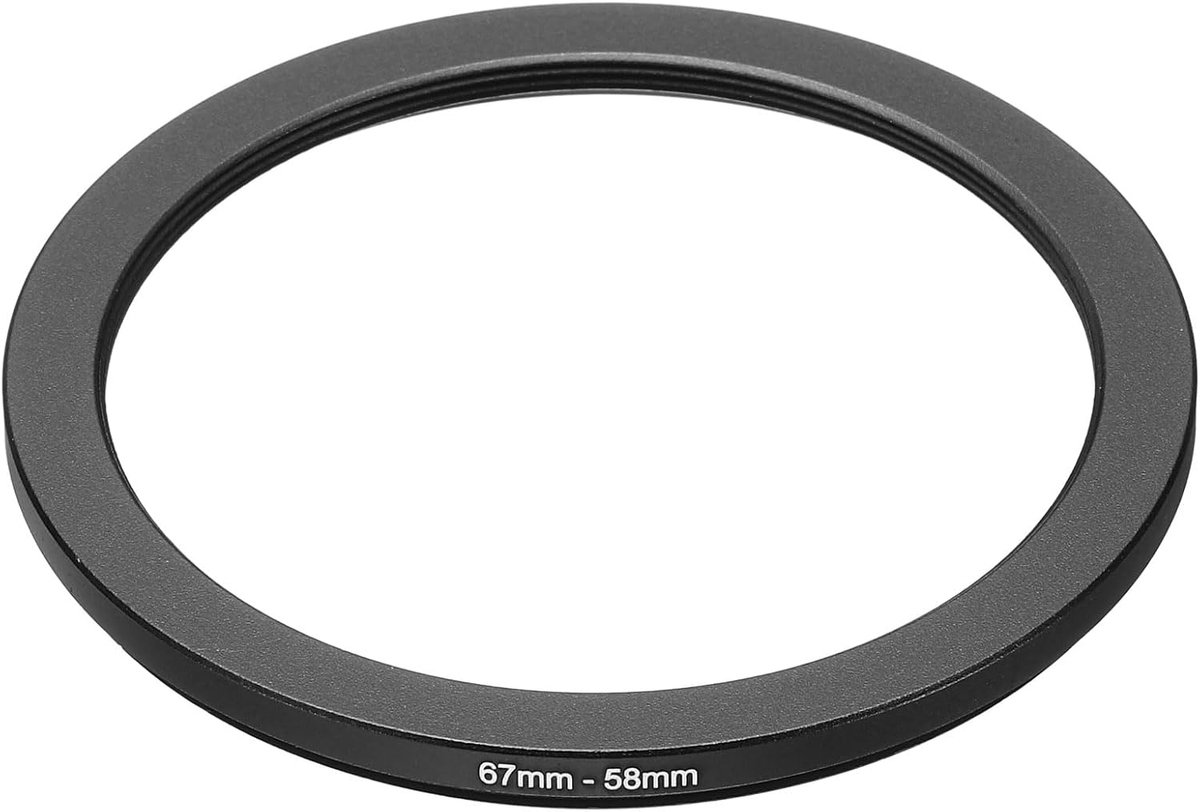 67mm-58mm Metalen Step Down Ring, Camera Lens Filter Adapter Ring Aluminium Filter Adapter Ring voor Camera Lenzen Hood, Zwart