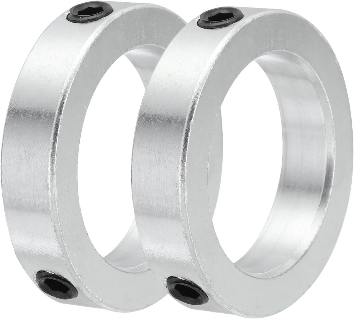Golfring 1,8 inch boring verzinkt koolstofstaal klemring met schroefdraad zilver 2 stuks