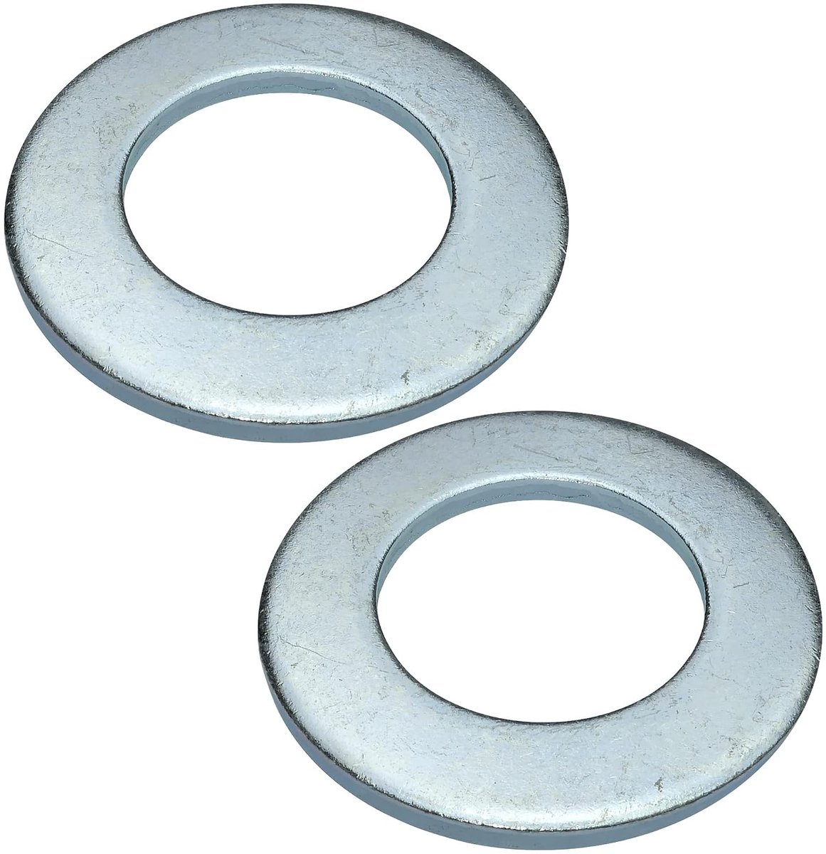 - C49145 - set met 2 sluitringen plat groot - M36 Ø64mm H 4.7mm - van verzinkt staal - DIN 125