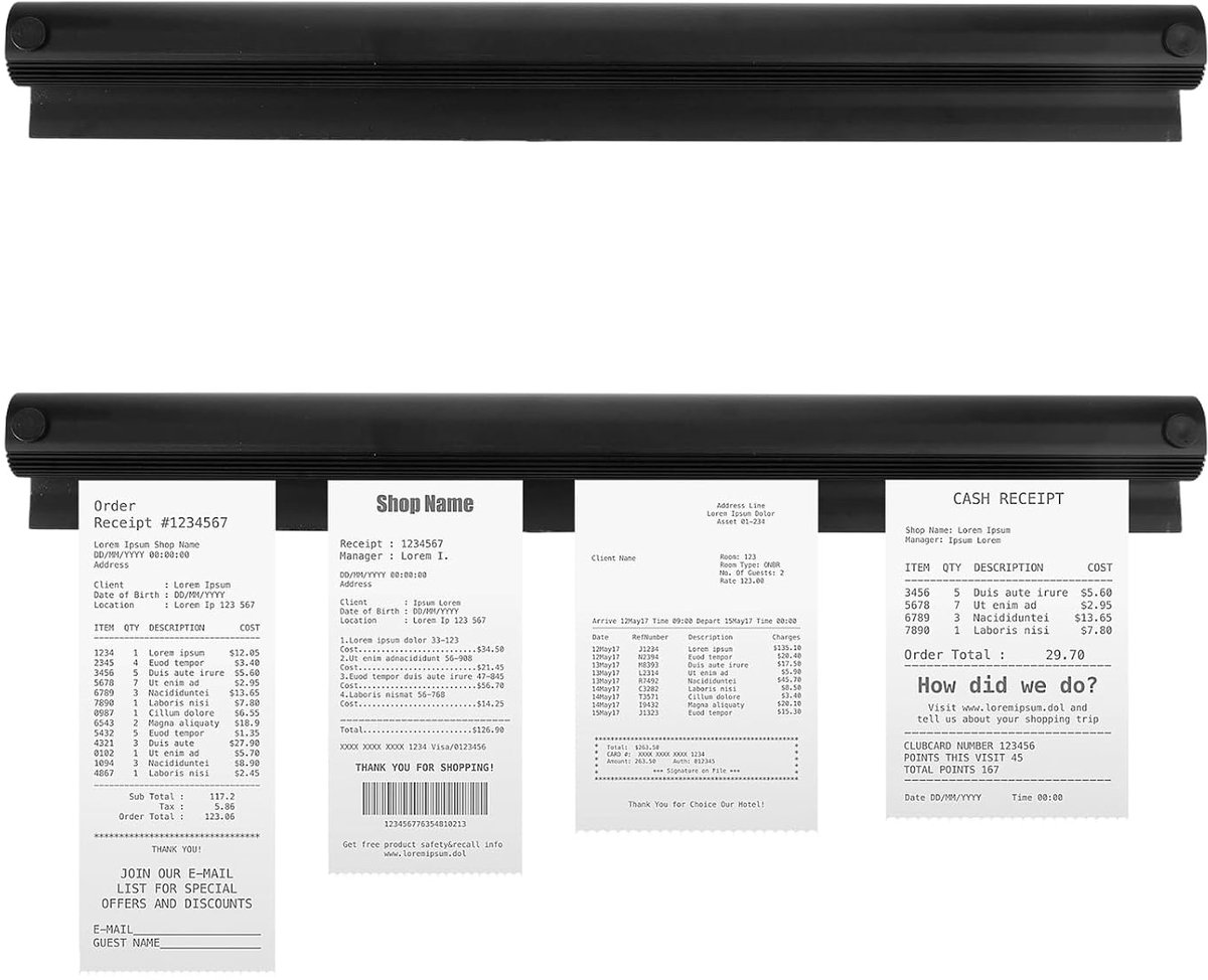 Bestelhouder 30 cm - Zelfklevende Aluminium Bonrail - Wandmontage zonder boren - Geschikt voor horeca - SnelShoppen