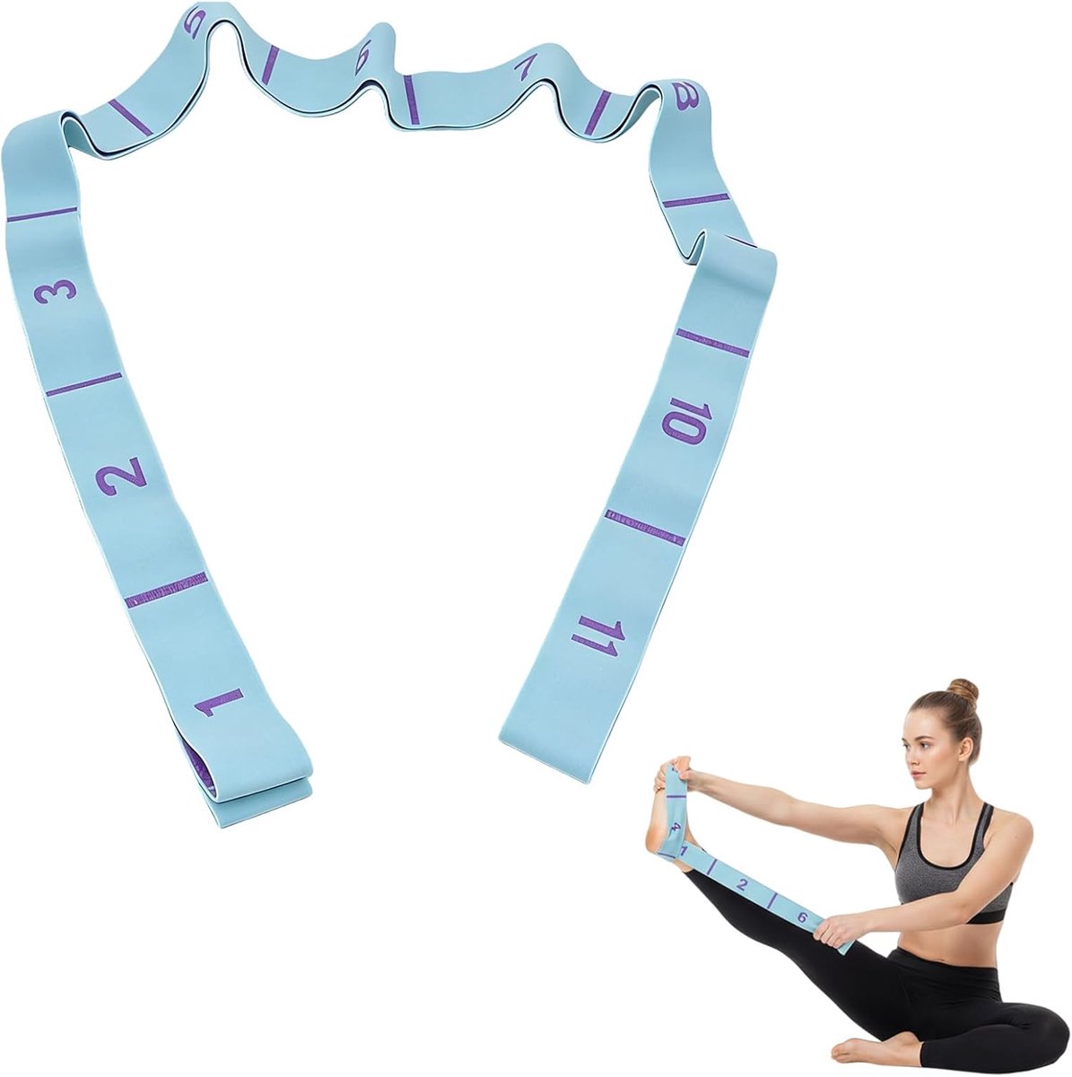 Yoga Stretch Band 90cm - verstelbaar en duurzaam - polyester/katoen - verbeter flexibiliteit voor yogaliefhebbers - SnelShoppen