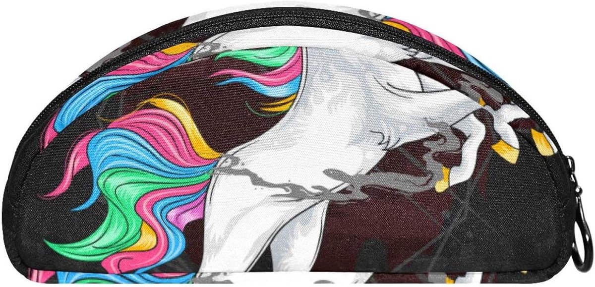 Etui Halve Cirkel - Pennentas Pouch - Schoolspullen Opbergen - Creatief Ontwerp - 19.5x4x8.8cm - Multicolor