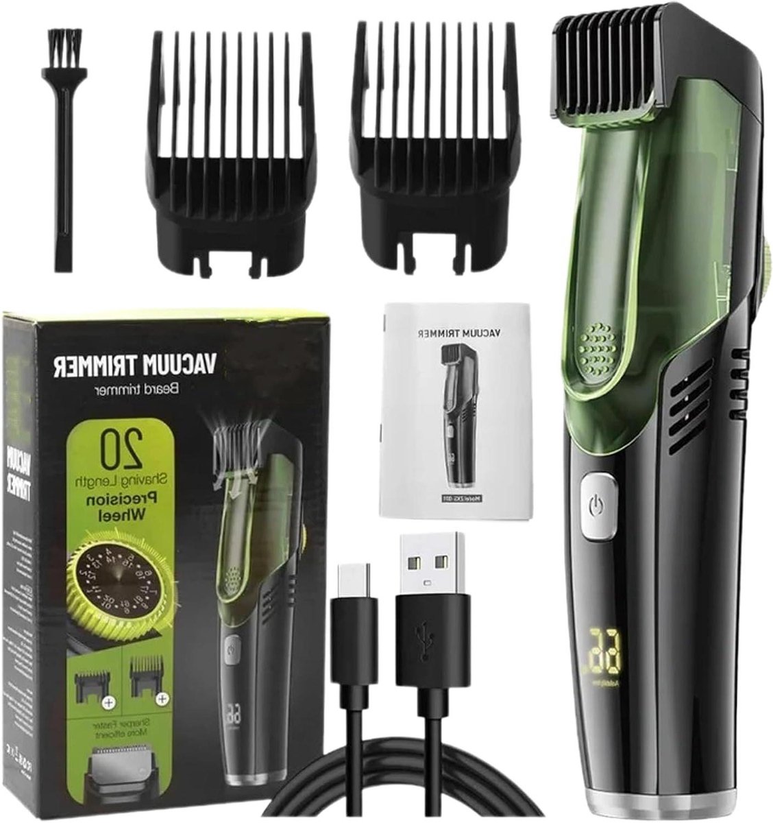 Vacuüm Baardtrimmer - Snor trimmer Stopper trimmer - Schoon verzorgen - Ingebouwd vacuümsysteem - 14 x 63 x 223 cm