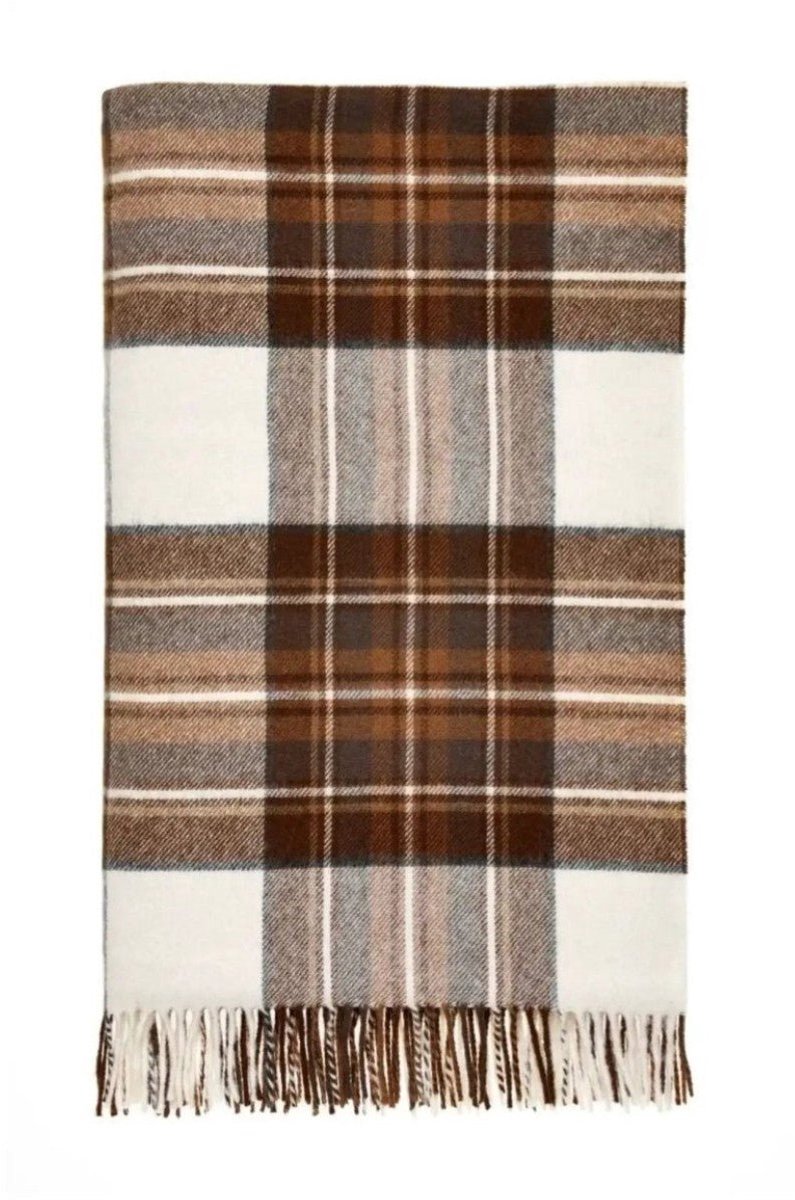 Bronte by Moon Plaid Tartan Natural Dress Stewart - Merino Lamswol - 140x185 - Bronte by Moon Beige