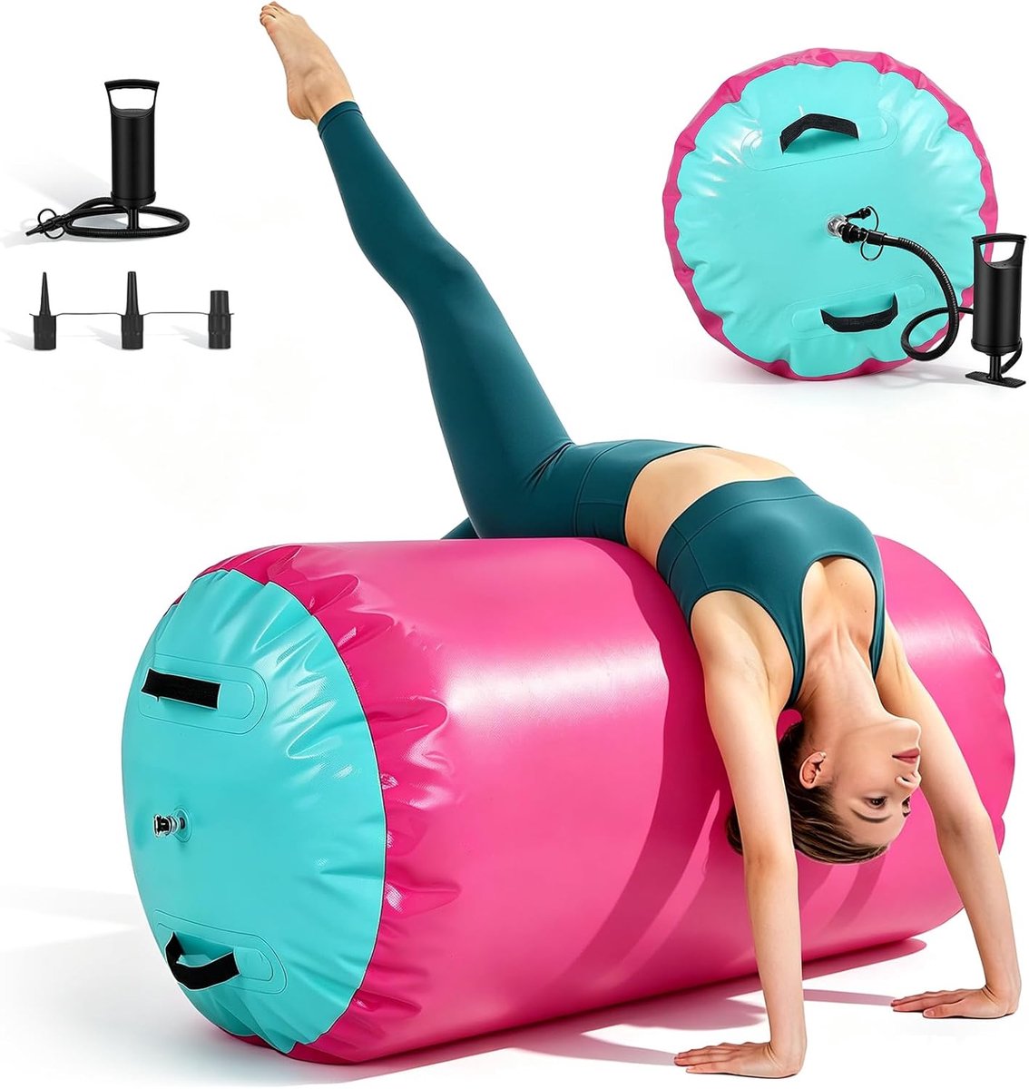 Opblaasbare luchtrol 60 cm - Inclusief luchtpomp - Voor turnen - Ideaal voor training - SnelShoppen