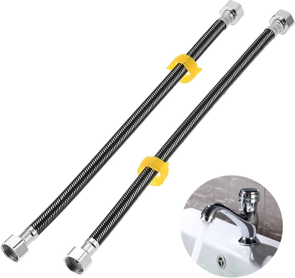 Flexibele slang G1/2 inch - Roestvrij staal - Armoured hose - Ideaal voor kraan en douche - SnelShoppen