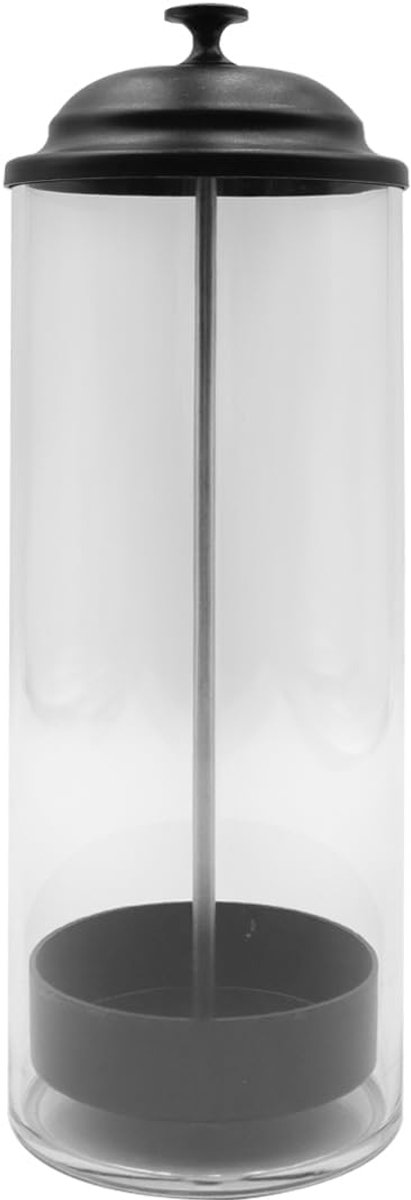 Strodispenser opslagcilinder 27x8cm - plastic met zwart deksel - voor georganiseerde uitgifte van rietjes - SnelShoppen