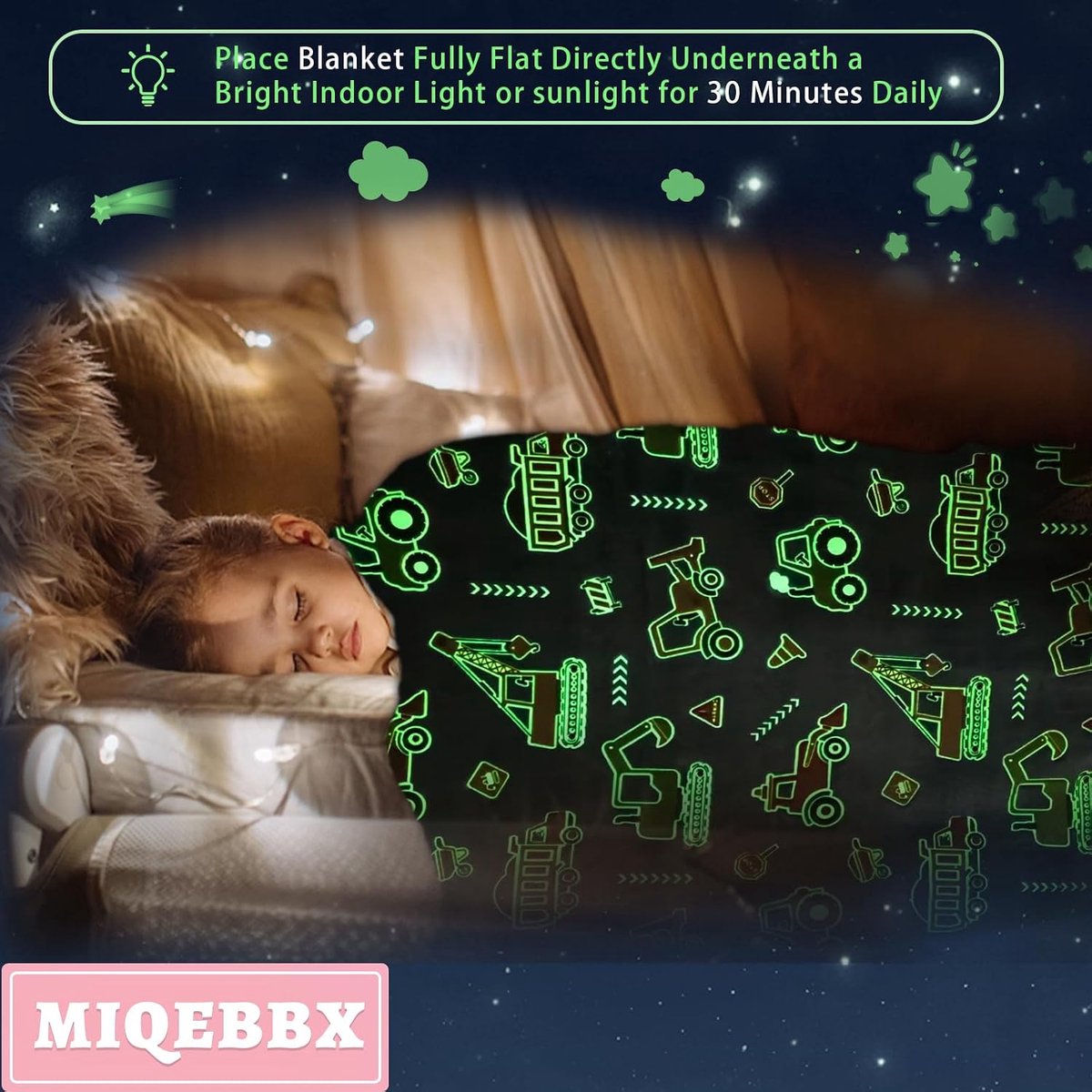Knuffeldeken licht op in het donker, eenhoorn-deken, knuffeldeken voor kinderen, zachte fleecedeken, woondeken, cadeau - ShopVlot