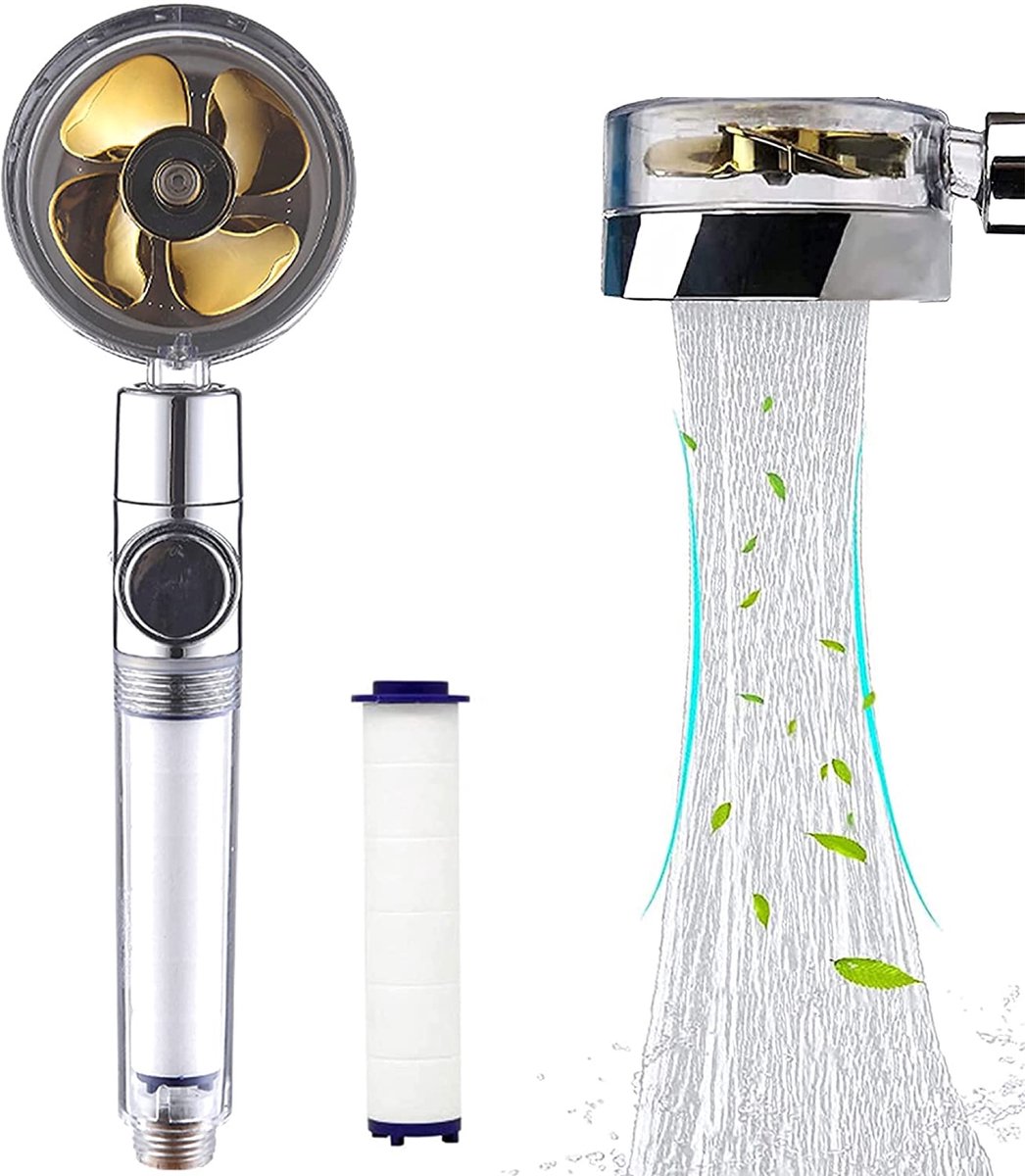 Turbo Douchekop met Turbine - Krachtige Straal & Waterbesparend