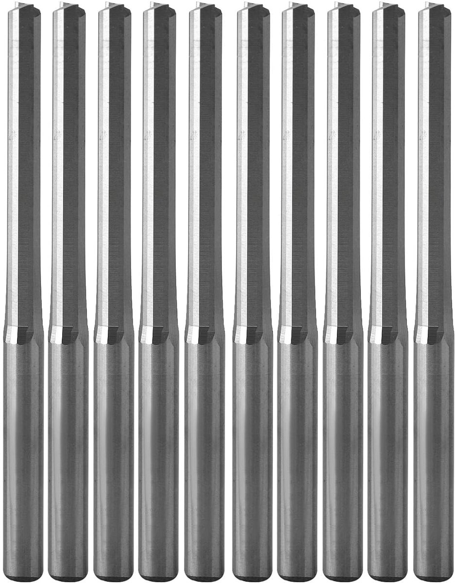 CNC 1/8 Inch Shank Straight Flute End Mill Milling Cutter Bits 2-Flute Milling Cutting 1/8 inch CED/25mm CEL for MDF - ShopVlot