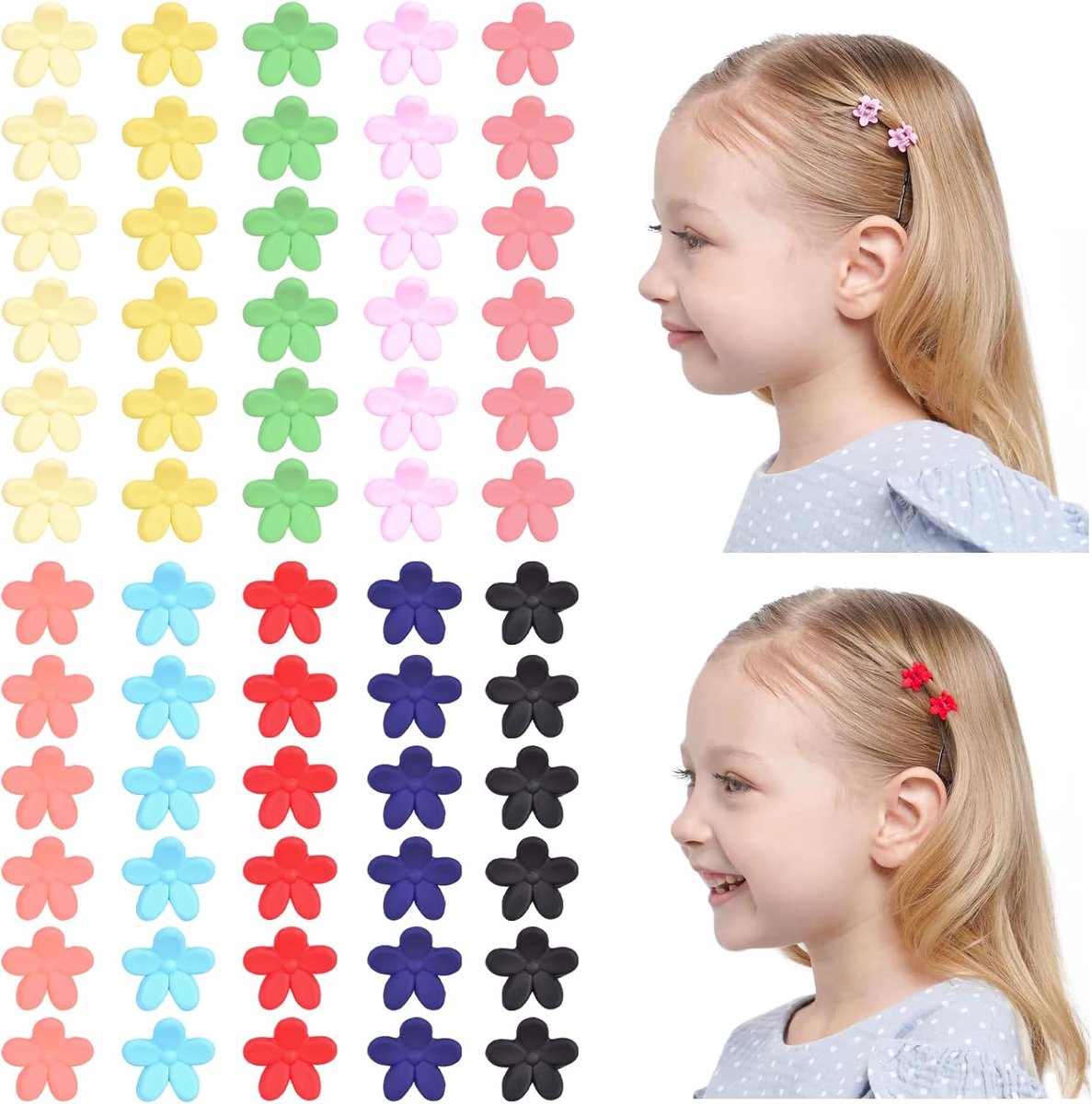 Baby 60PCS Clips For Girls Hair Cute Accessories Mini Flower For Fine Hair Different Colors - ShopVlot