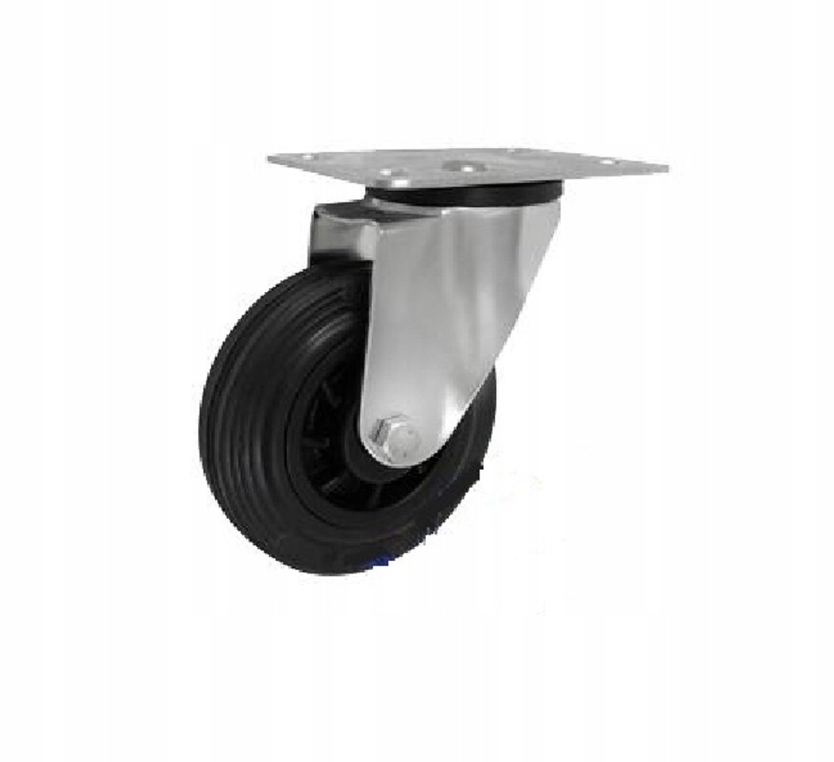 Zwenkwiel 100mm, 60kg belasting, kunststof/rubber