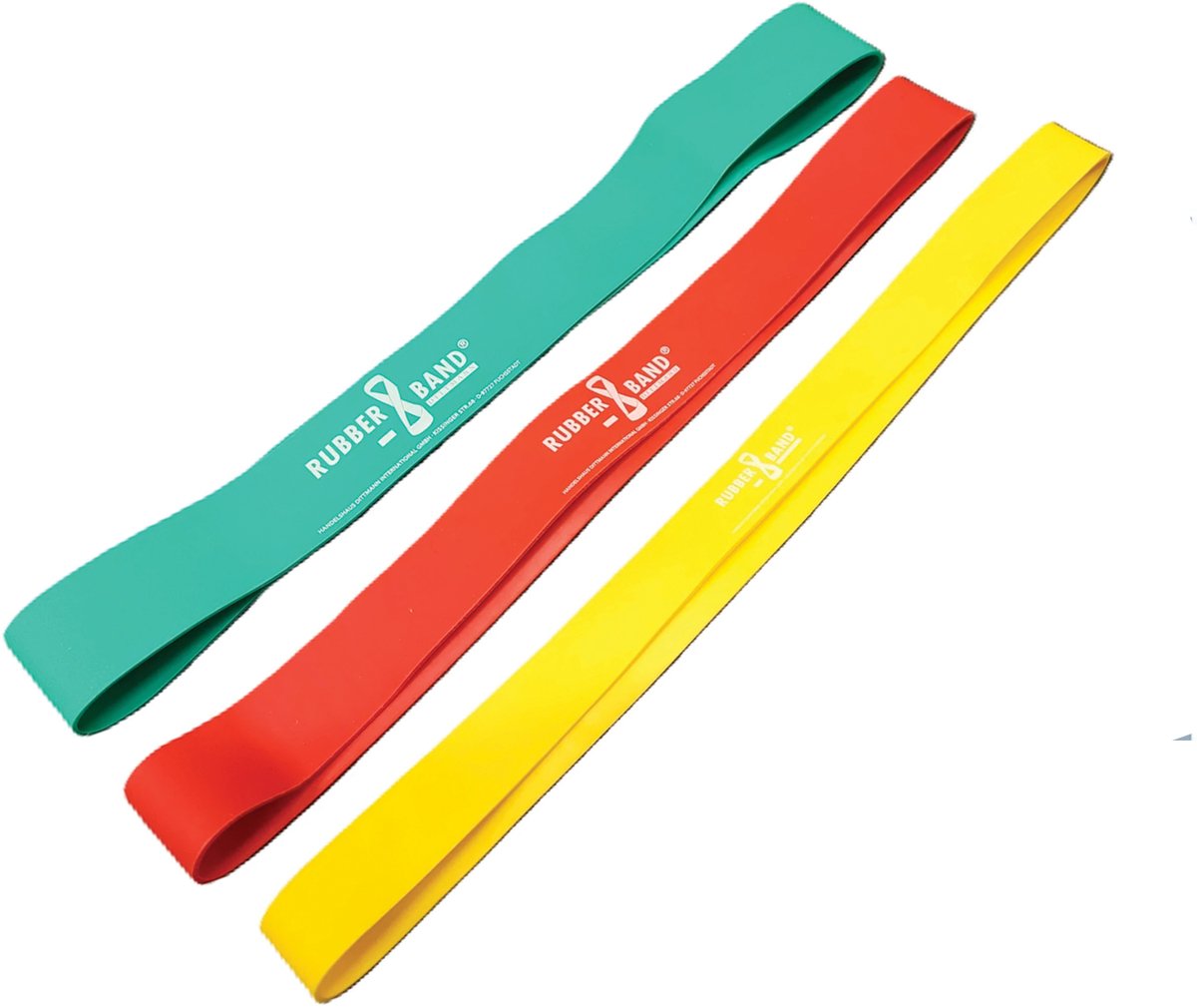Sundo Rubber banden - Weerstandsbanden - Fitness banden - Training banden - Geel, Rood, Groen - Verschillende krachten - 3 stuks