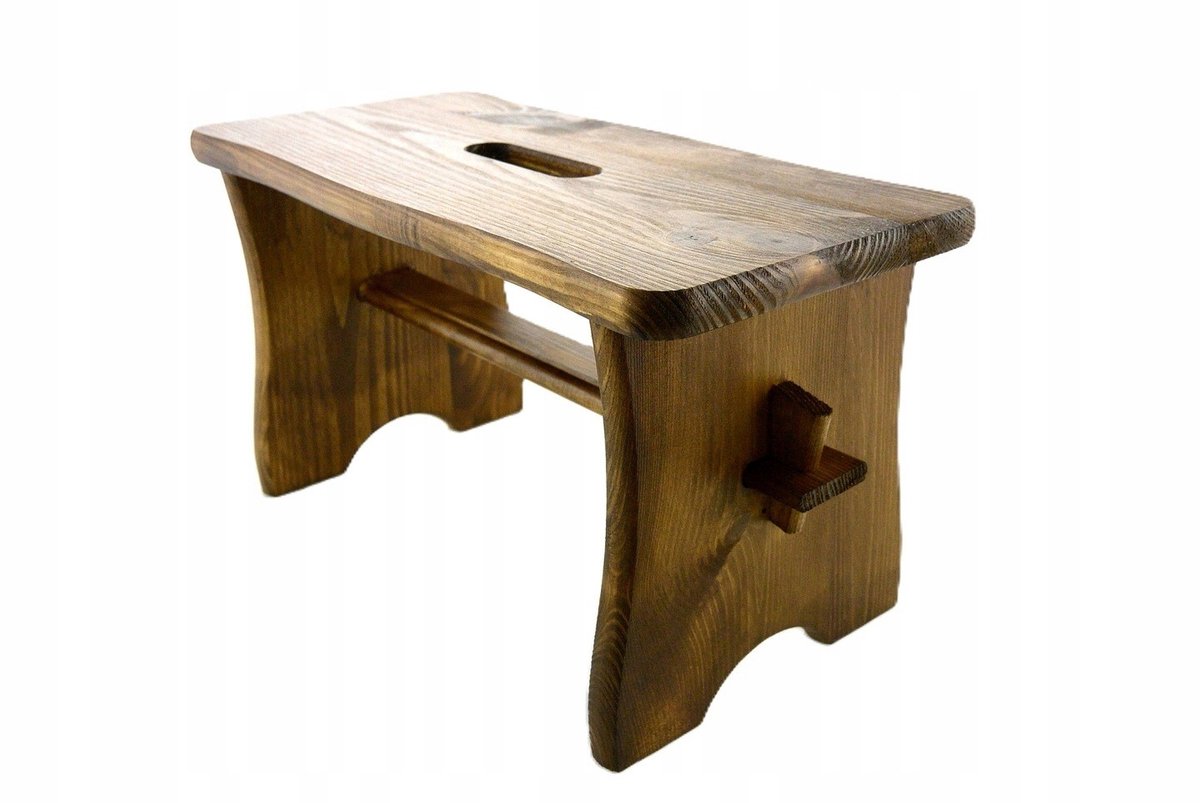 Merkloos Houten Keukenstoeltje - 24 cm Hoog