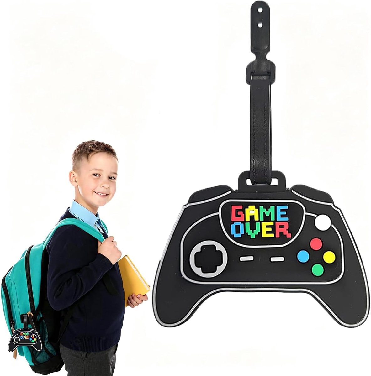 SnelShoppen - Kofferlabel PVC Bagagelabel Waterdicht Reislabel voor Bagage met Touw - Uniek Spelcontroller Design - Ideaal voor Vakantie, Zakelijke Re
