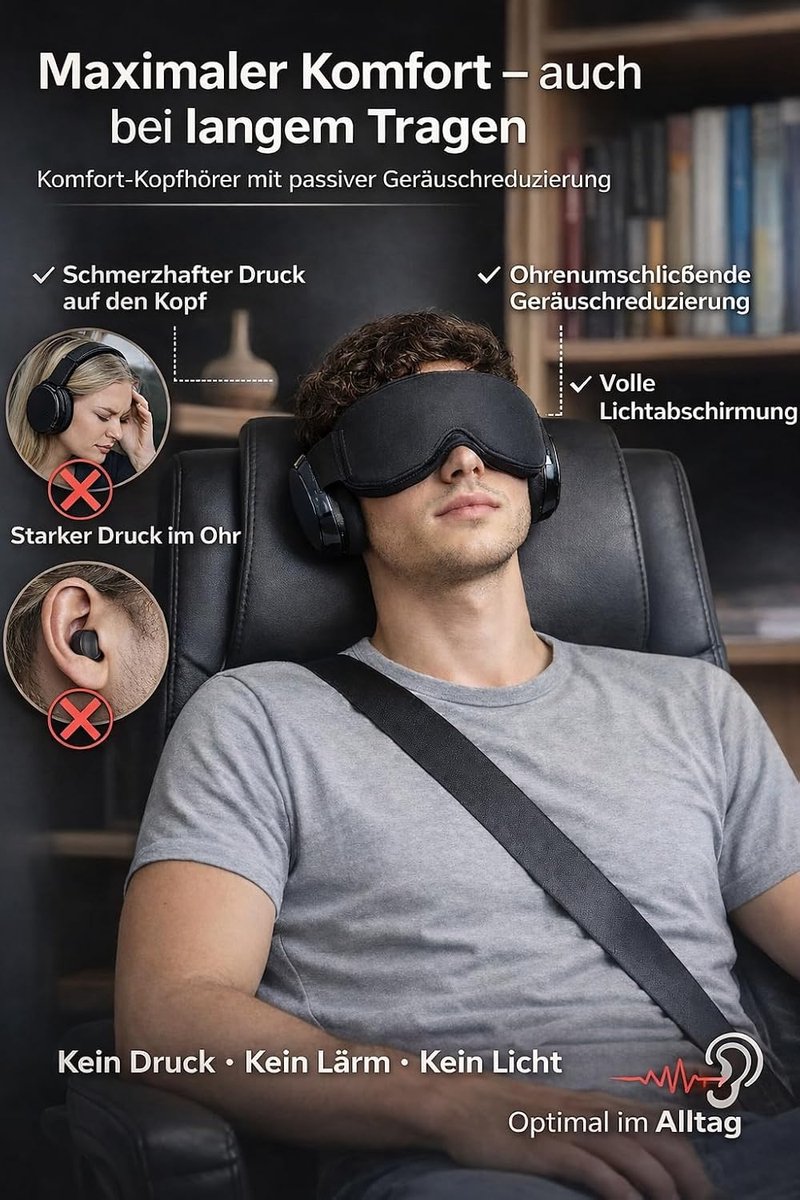 Gehoorbescherming slapen - 3D slaapmasker set - ruisonderdrukking - verbeter de slaap - ShopVlot