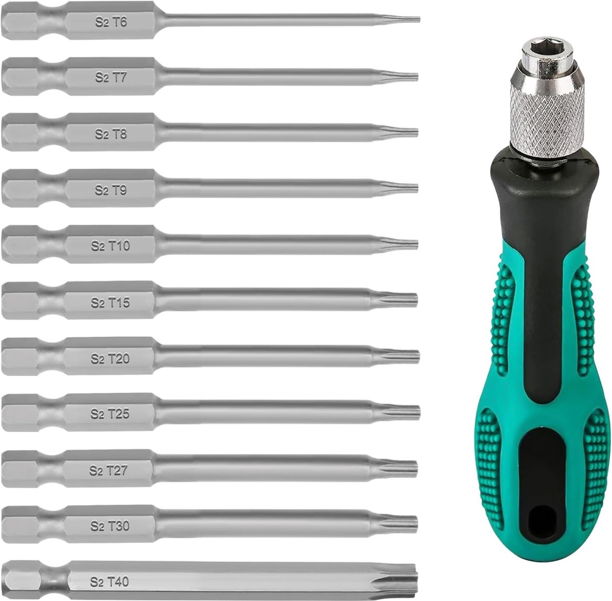Torx schroevendraaier set 12-delig - 75mm met handvat - S2 staal - Ideaal voor precisiewerk - ShopVlot