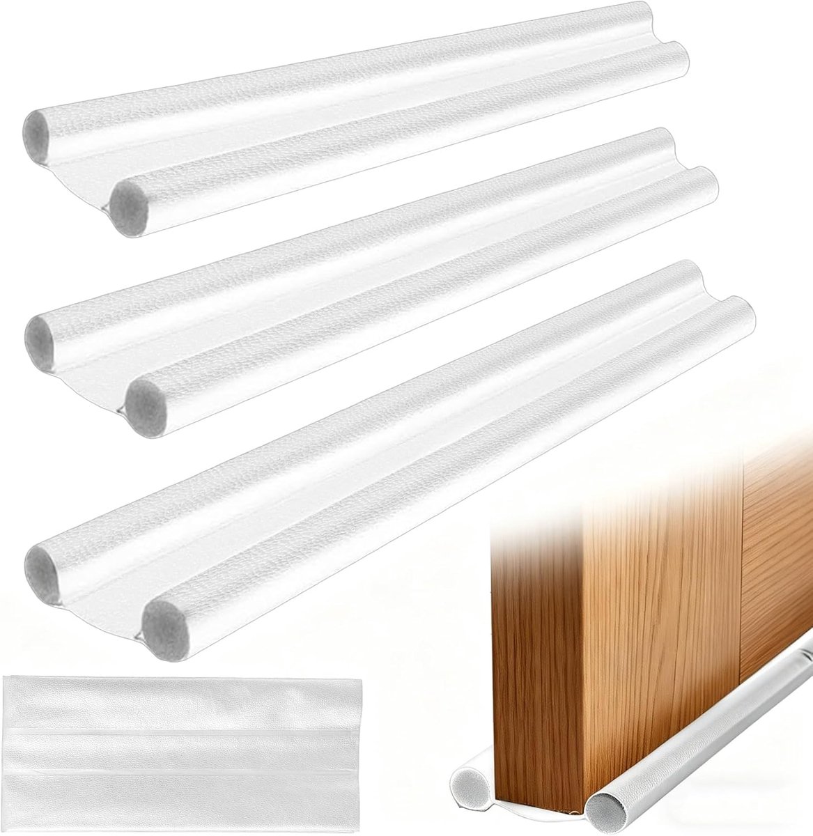 Draught Excluder 96 cm - Dubbel Laags Deurrubber - Hoge Temperatuur Weerstand - Ideaal voor Onder Deur en Raam - ShopVlot