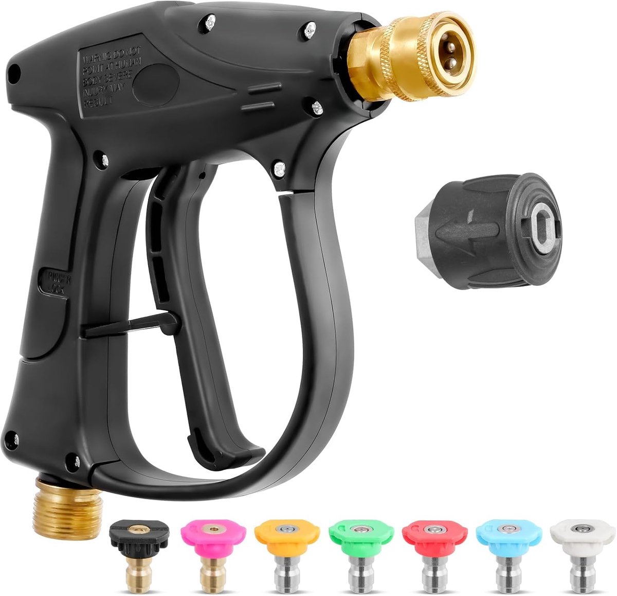 Hogedrukreiniger 4350 psi - met 7 sproeiers - snelaansluiting - voor auto en vloer - ShopVlot