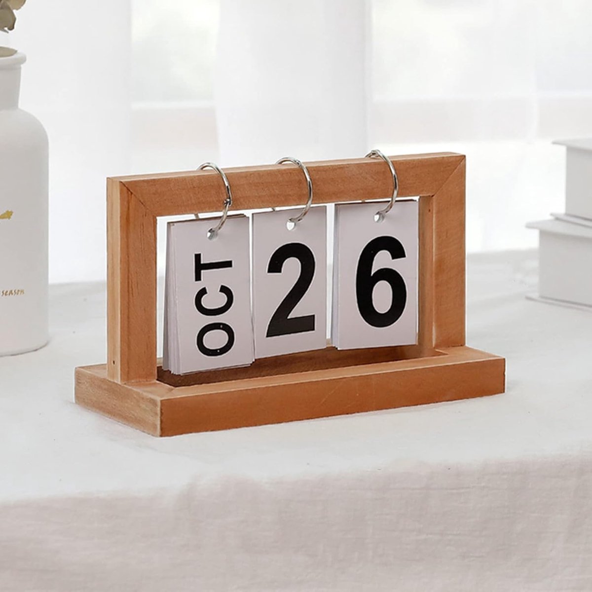 Eternal Calendar - Houten Flip Kalender - Vintage Stijl - Duurzaam en Herbruikbaar - ShopVlot