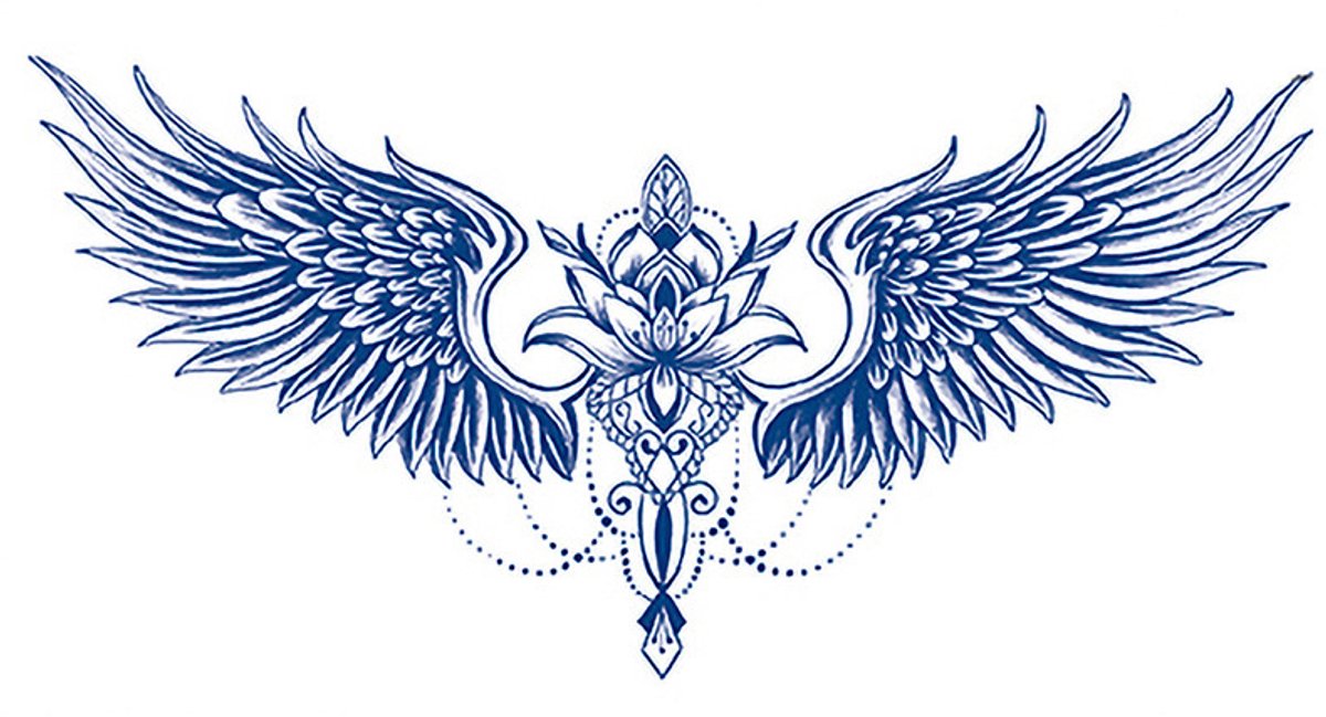 Tijdelijke tattoo Vleugels spiritueel 2 weken