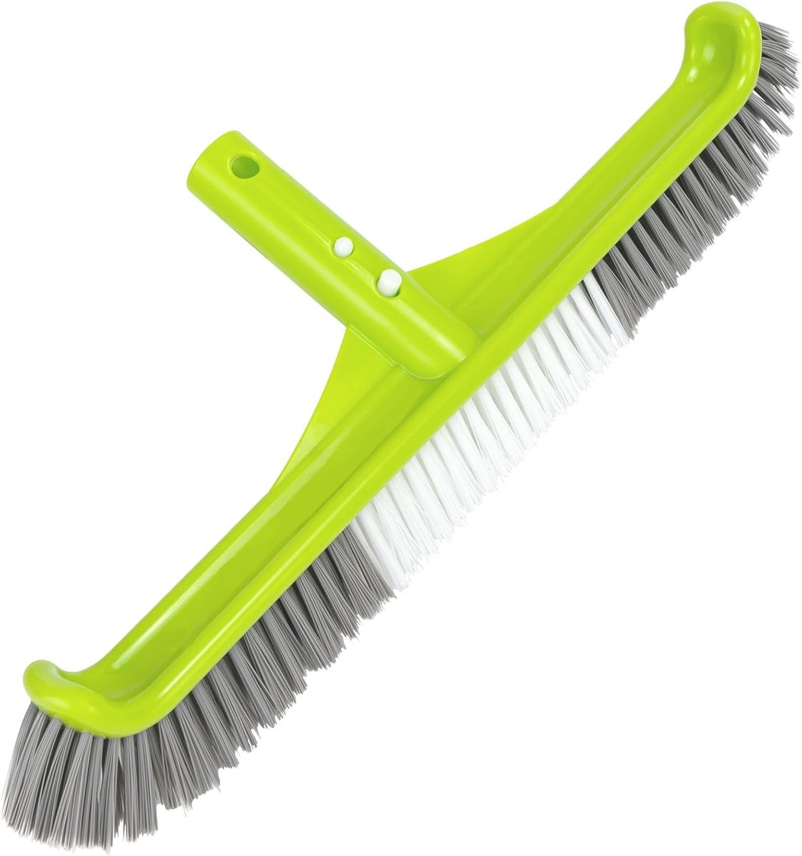 SnelShoppen - Poolborstel 40 cm, 16 inch, Poolwandborstel met 45° Hoek, 7 Rijen Nylon Borstels, Poolreinigingsborstel met EZ-Clip Verbinding voor Line