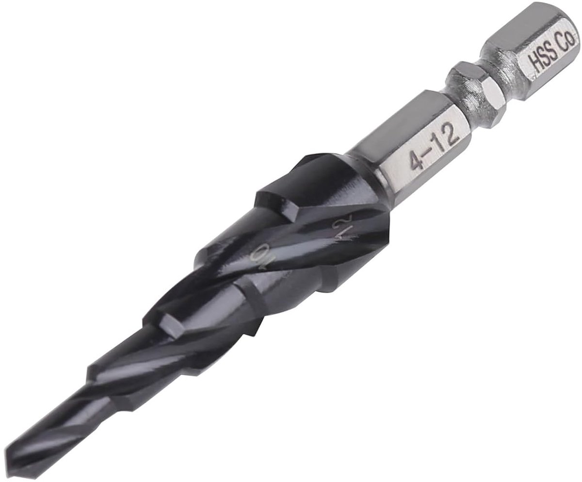 HSS M35 Spiraal Trappenboor - 5 Trappen Kegelboor voor Metaal, RVS en Kunststof - 4-12 mm