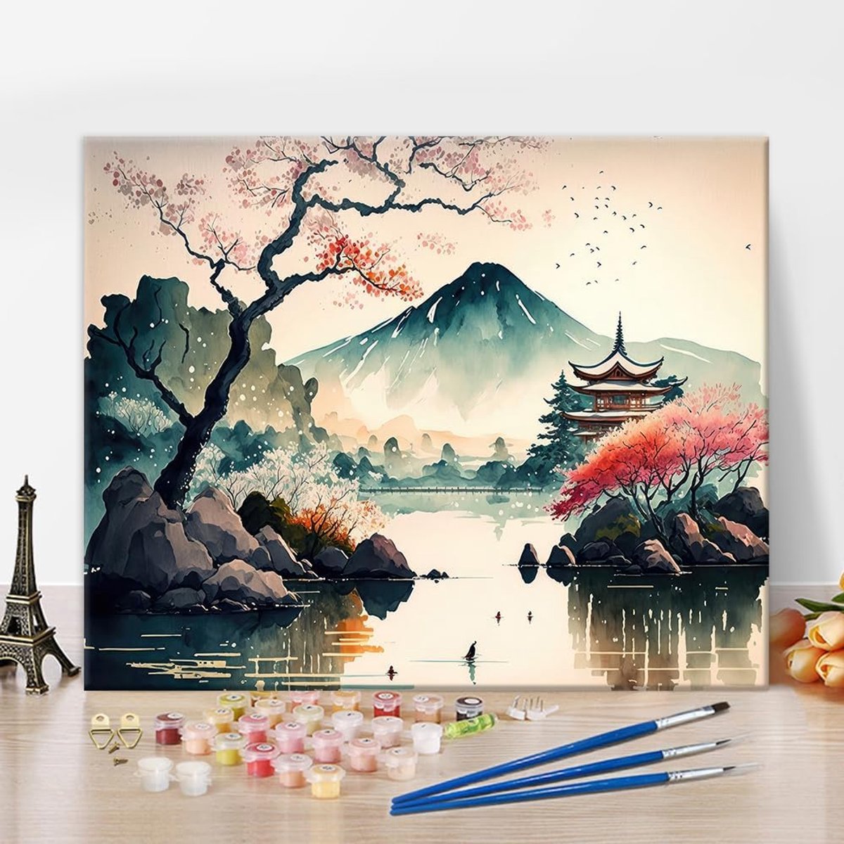 Schilderen op nummers - Japanse landschap - Mount Fuji schilderij - Makkelijk voor beginners - ShopVlot