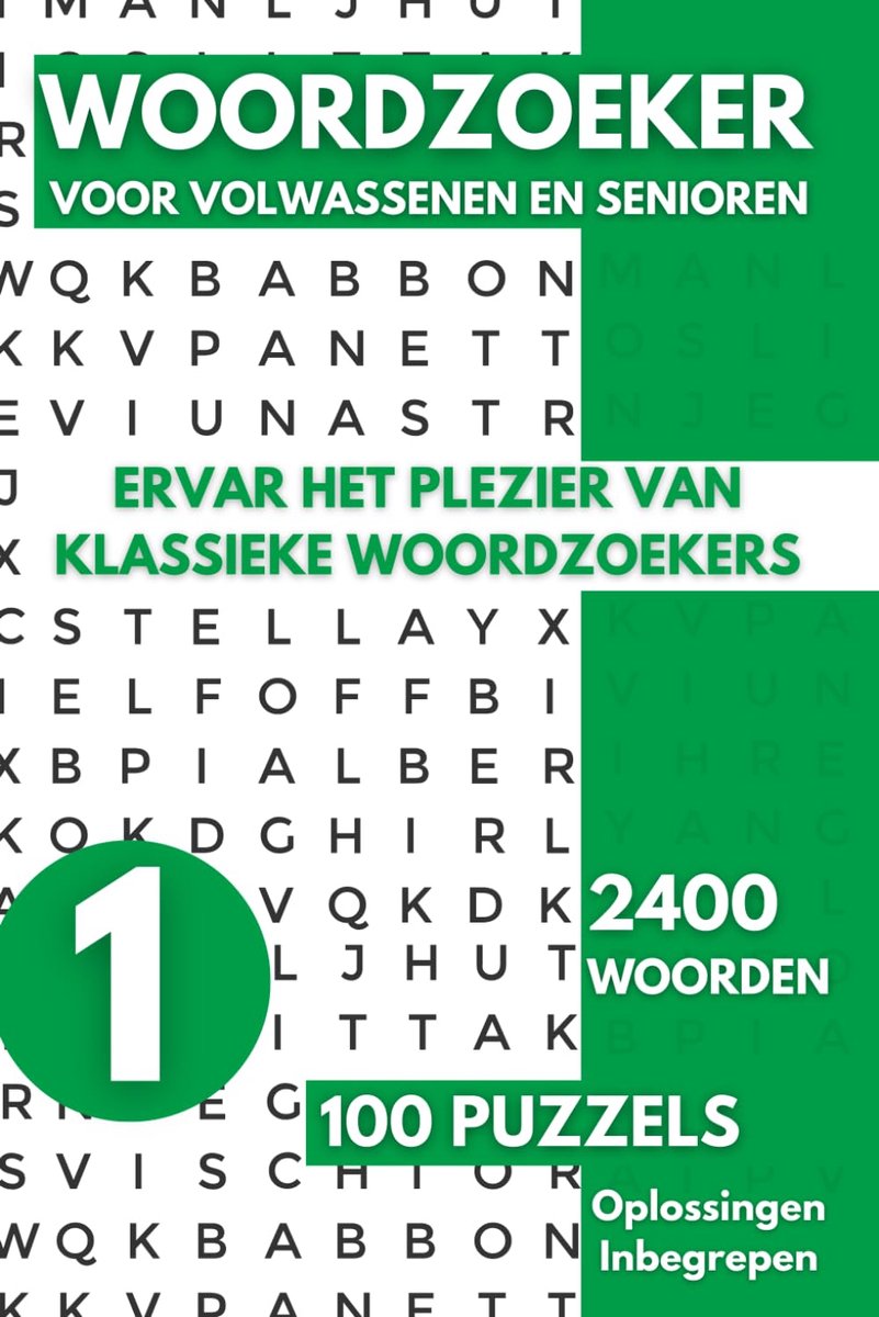 Woordzoeker voor volwassenen en senioren - 100 puzzels - 2400 woorden - geniet van klassieke puzzelplezier - ShopVlot